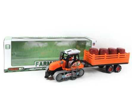 TRACTOR ON TRACKS WITH TRAILER AND TUBER 45cm