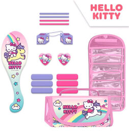 Zestaw akcesoriów do włosów Hello Kitty w kosmetyczce, 16 elementów