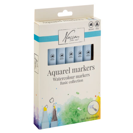 Aquarel marker set, double tip