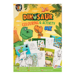A4 Dino coloring and exercise book, 64 pages