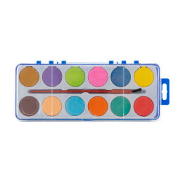 Paint set of 12 colors with brush