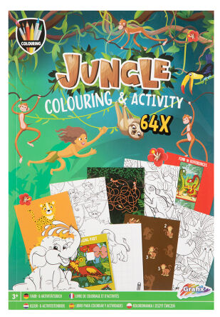 COLORING & ACTIVITY BOOK A4 JUNGLE, 64 PAGES