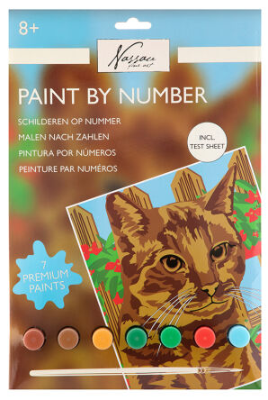 PAINTING BY NUMBERS ON THE BOARD 33,5X23,8CM - CAT