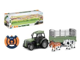 TRAKTOR NA RADIO 52 CM. Z PRZYCZEPĄ