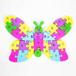BUTTERFLY WOOD PUZZLE 25 X 18 X 2 CM.