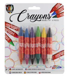 6 Double Tip Crayons -  12 Colours