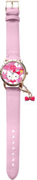 Zegarek analogowy Hello Kitty z różowym paskiem w metalowym opakowaniu