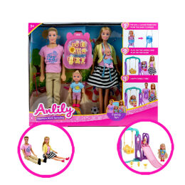 30 CM DOLL. WITH HUSBAND AND CHILDREN