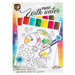 Water-based paint, 10 sheets + 2 brushes